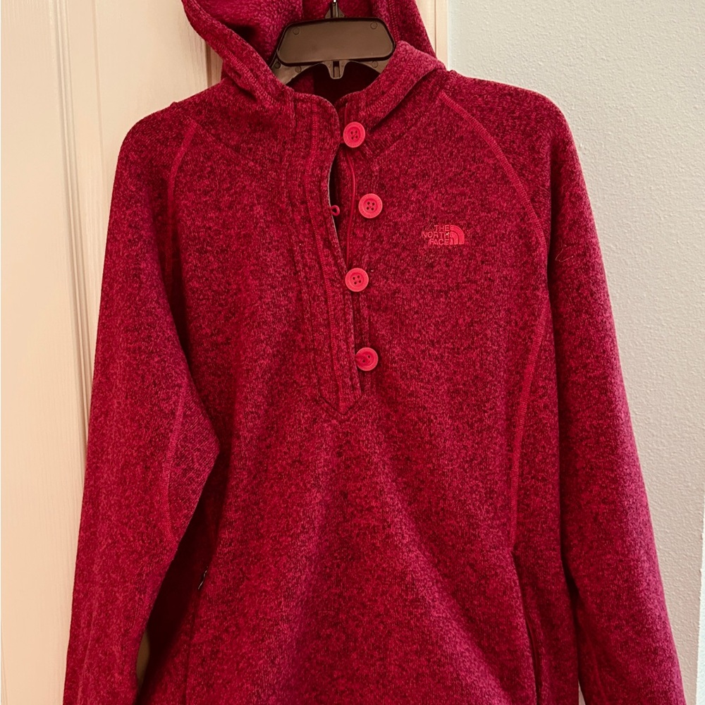 The North Face Men's Deep Red Hoodie Sweater